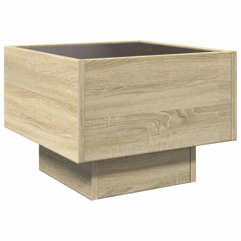 Casa si Gradina - Mobilier - Comode si corpuri - Noptiere - Noptiera cu LED infinity, stejar sonoma, 40x40x30 cm - Infinity.ro