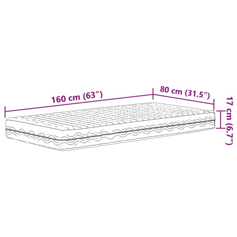 Casa si Gradina - Mobilier - Saltele si somiere - Saltele - Saltea din spuma de copii, alb, 80x160 cm, duritate H2 H3 - Infinity.ro