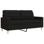 Casa si Gradina - Mobilier - Seturi de mobilier - Seturi living - Set de canapele cu taburet, 3 piese, negru, textil - Infinity.ro