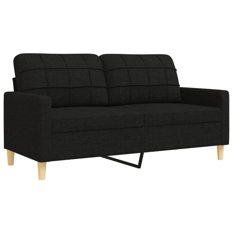 Casa si Gradina - Mobilier - Seturi de mobilier - Seturi living - Set de canapele cu taburet, 3 piese, negru, textil - Infinity.ro