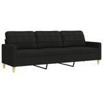 Casa si Gradina - Mobilier - Seturi de mobilier - Seturi living - Set de canapele cu taburet, 3 piese, negru, textil - Infinity.ro