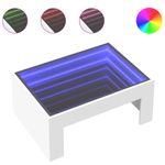 Casa si Gradina - Mobilier - Mese si birouri - Masute de cafea - Masuta de cafea cu LED infinity, alb, 70x50x30 cm - Infinity.ro