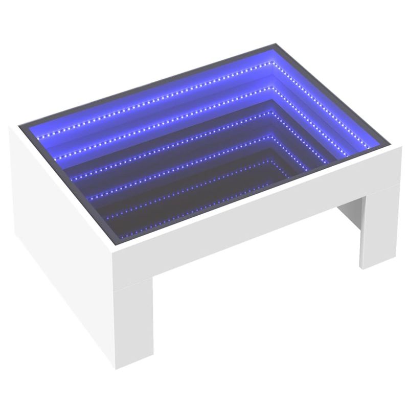 Casa si Gradina - Mobilier - Mese si birouri - Masute de cafea - Masuta de cafea cu LED infinity, alb, 70x50x30 cm - Infinity.ro