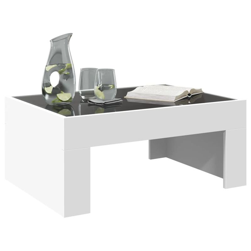 Casa si Gradina - Mobilier - Mese si birouri - Masute de cafea - Masuta de cafea cu LED infinity, alb, 70x50x30 cm - Infinity.ro