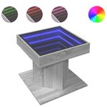 Casa si Gradina - Mobilier - Mese si birouri - Masute de cafea - Masuta de cafea cu LED sonoma gri 50x50x45cm lemn prelucrat - Infinity.ro