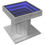Casa si Gradina - Mobilier - Mese si birouri - Masute de cafea - Masuta de cafea cu LED sonoma gri 50x50x45cm lemn prelucrat - Infinity.ro