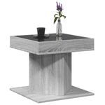 Casa si Gradina - Mobilier - Mese si birouri - Masute de cafea - Masuta de cafea cu LED sonoma gri 50x50x45cm lemn prelucrat - Infinity.ro