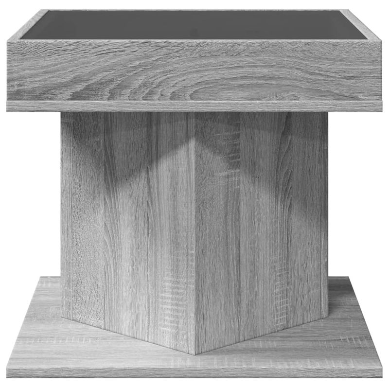 Casa si Gradina - Mobilier - Mese si birouri - Masute de cafea - Masuta de cafea cu LED sonoma gri 50x50x45cm lemn prelucrat - Infinity.ro