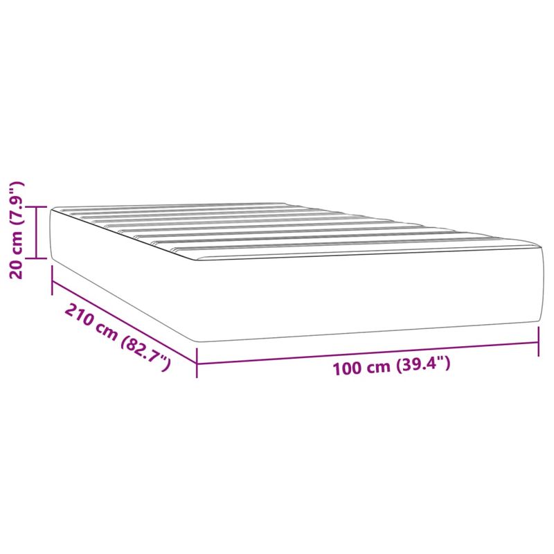 Casa si Gradina - Mobilier - Saltele si somiere - Saltele - Saltea de pat cu arcuri, gri inchis, 100x210x20 cm, catifea - Infinity.ro
