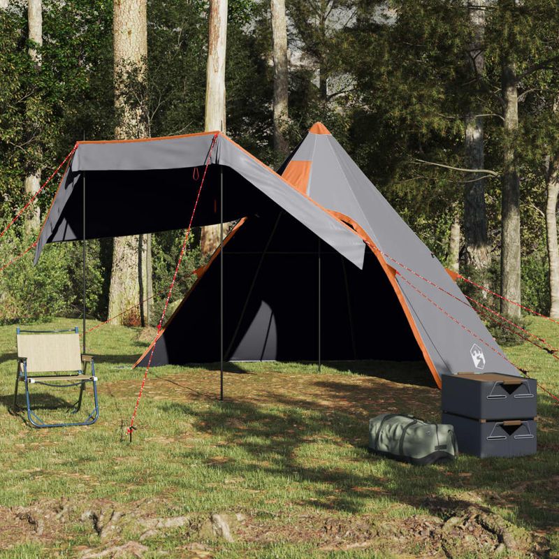 Sport si Outdoor - Camping - Corturi camping - Cort de camping tipi pentru 5 persoana, gri, impermeabil - Infinity.ro