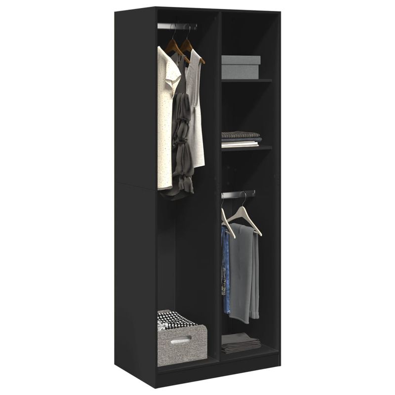 Casa si Gradina - Mobilier - Dulapuri si sifoniere - Sifoniere - Sifonier, negru, 80x50x200 cm, lemn prelucrat, cantitate 2 rafturi - Infinity.ro