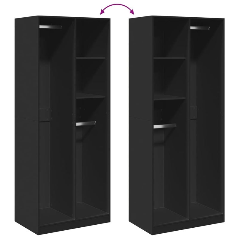 Casa si Gradina - Mobilier - Dulapuri si sifoniere - Sifoniere - Sifonier, negru, 80x50x200 cm, lemn prelucrat, cantitate 2 rafturi - Infinity.ro