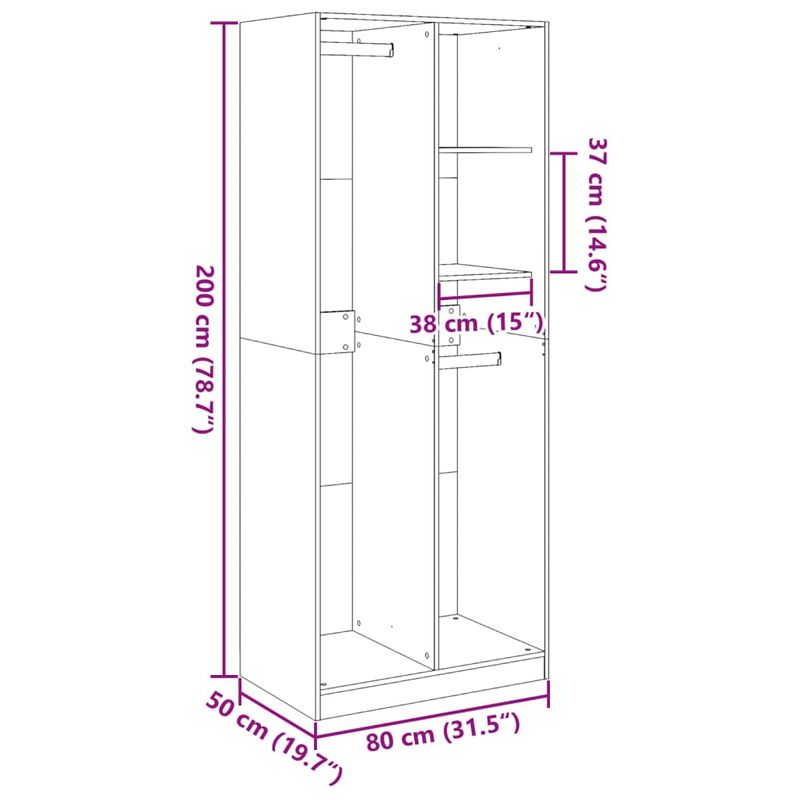 Casa si Gradina - Mobilier - Dulapuri si sifoniere - Sifoniere - Sifonier, negru, 80x50x200 cm, lemn prelucrat, cantitate 2 rafturi - Infinity.ro