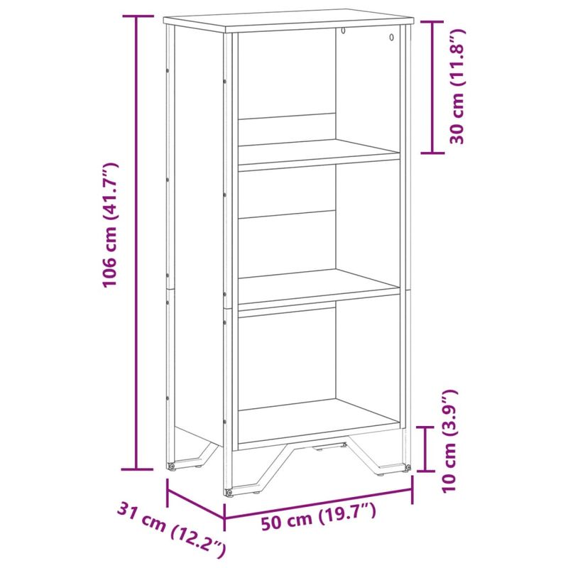 Casa si Gradina - Mobilier - Biblioteci si rafturi - Biblioteci - Biblioteca, stejar maro, 50x31x106 cm, lemn prelucrat - Infinity.ro