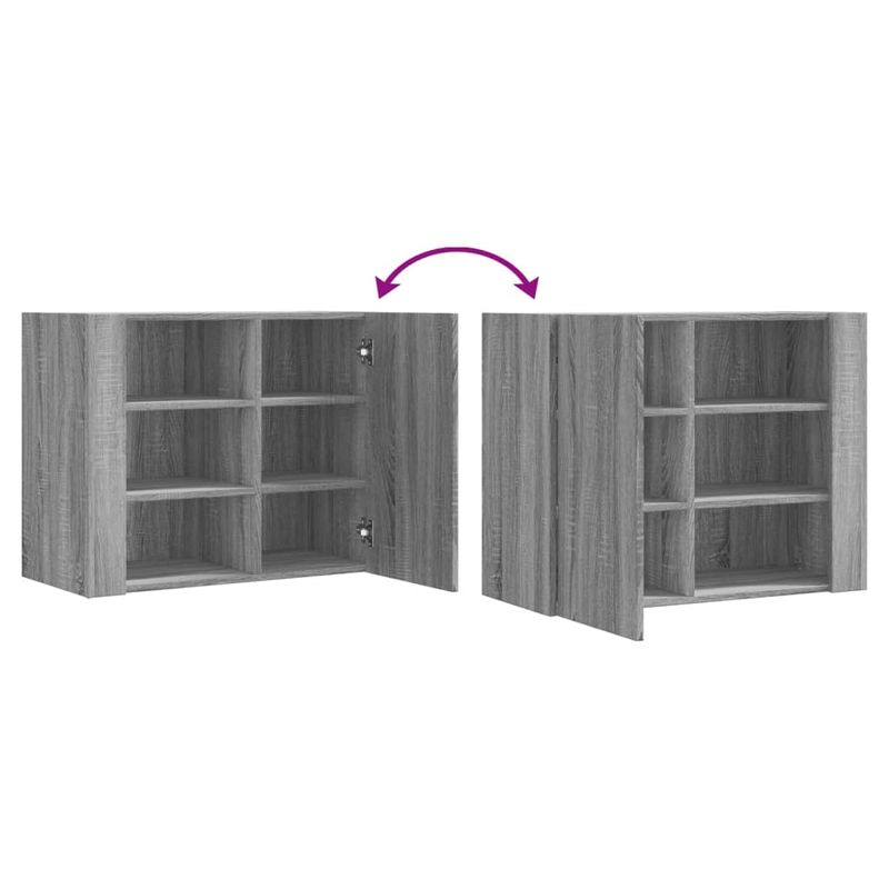 Casa si Gradina - Mobilier - Biblioteci si rafturi - Rafturi - Dulap de perete, gri sonoma, 75x35x60 cm, lemn compozit - Infinity.ro