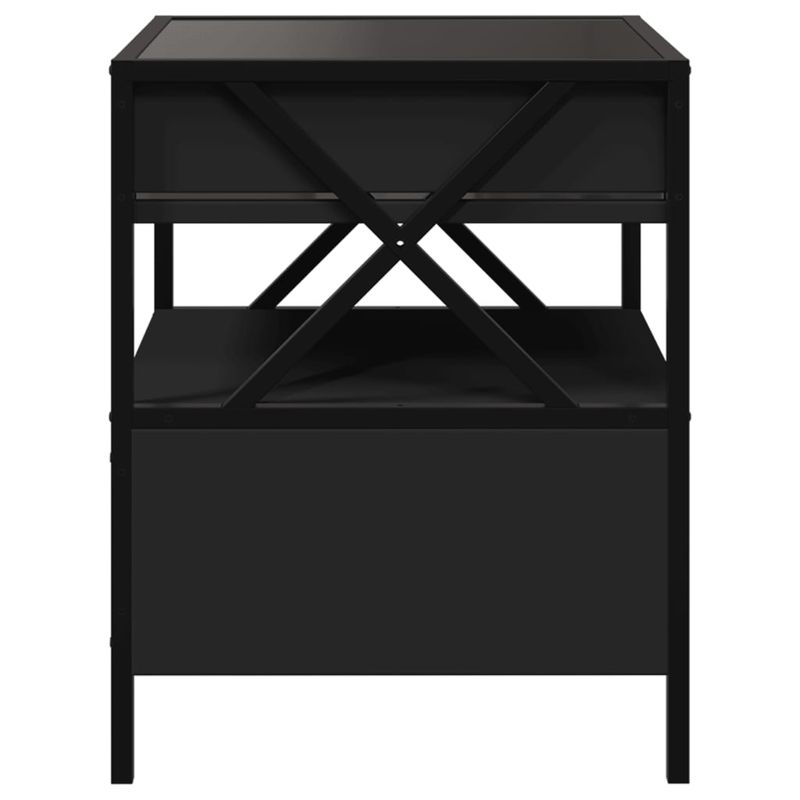 Casa si Gradina - Mobilier - Comode si corpuri - Noptiere - Noptiera cu LED infinity, negru, 40x40x51 cm - Infinity.ro