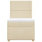 Casa si Gradina - Mobilier - Paturi si accesorii - Paturi - Pat box spring cu saltea, crem, 100x200 cm, textil - Infinity.ro