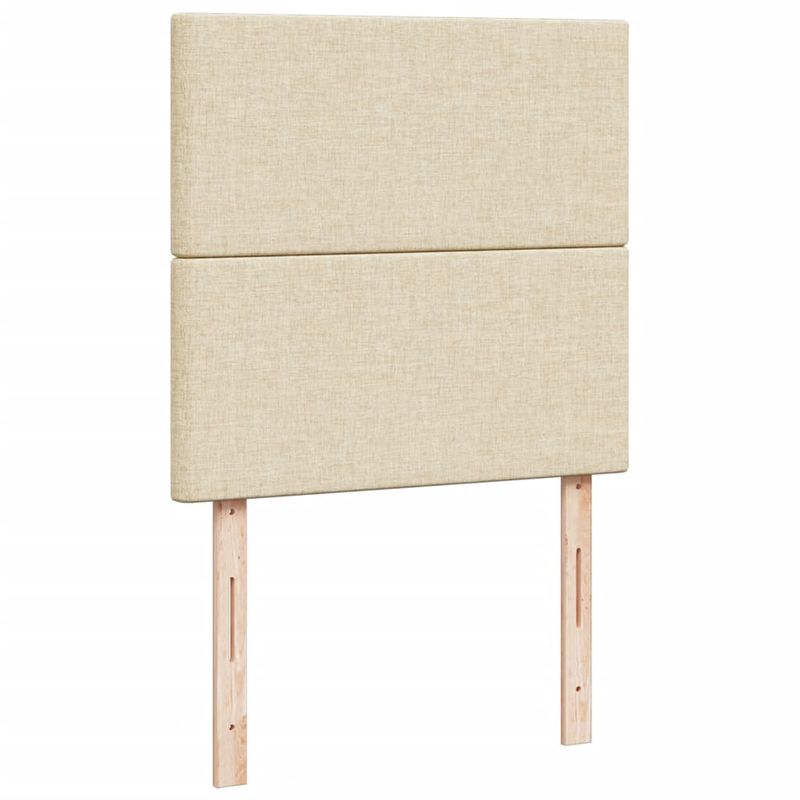 Casa si Gradina - Mobilier - Paturi si accesorii - Paturi - Pat box spring cu saltea, crem, 100x200 cm, textil - Infinity.ro