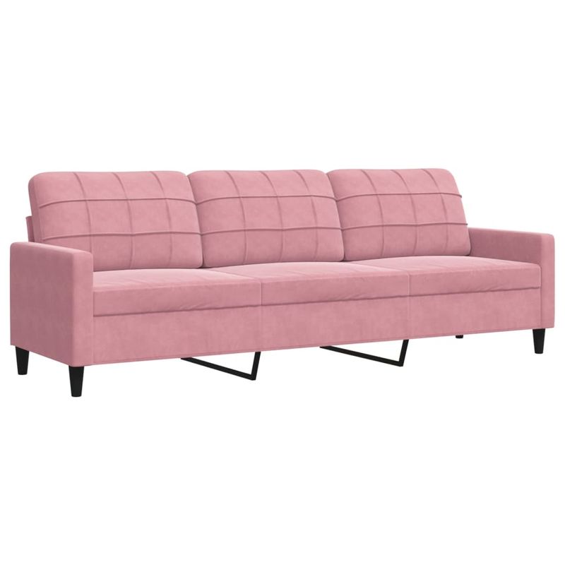 Casa si Gradina - Mobilier - Seturi de mobilier - Seturi living - Set canapele cu perne/rulouri, 3 piese, roz, catifea - Infinity.ro