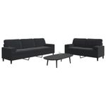 Casa si Gradina - Mobilier - Seturi de mobilier - Seturi living - Set de canapele cu perne/rulouri, 2 piese, negru, catifea - Infinity.ro