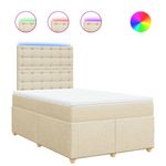 Casa si Gradina - Mobilier - Paturi si accesorii - Paturi - Pat box spring cu saltea, crem, 120x200 cm, textil - Infinity.ro