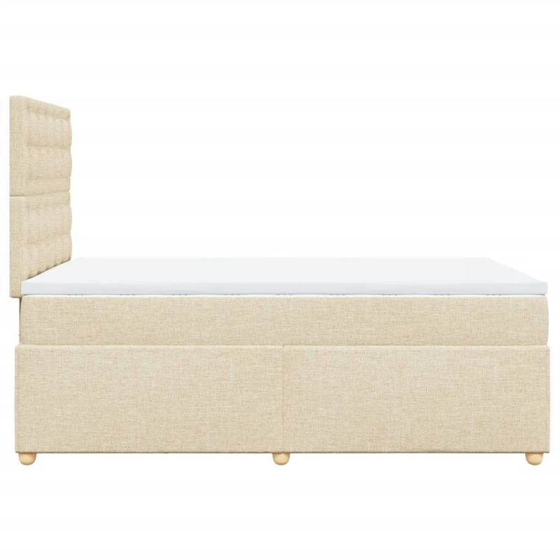 Casa si Gradina - Mobilier - Paturi si accesorii - Paturi - Pat box spring cu saltea, crem, 120x200 cm, textil - Infinity.ro