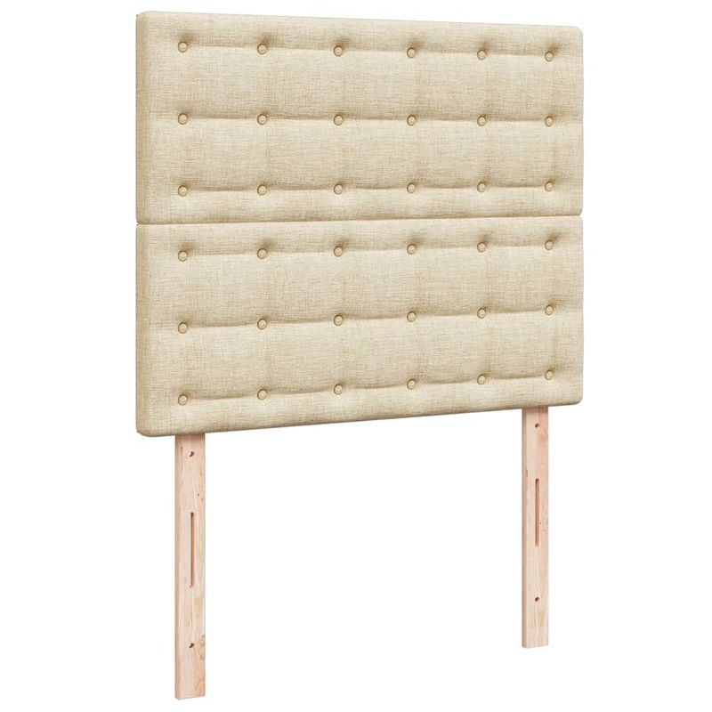Casa si Gradina - Mobilier - Paturi si accesorii - Paturi - Pat box spring cu saltea, crem, 120x200 cm, textil - Infinity.ro