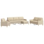 Casa si Gradina - Mobilier - Seturi de mobilier - Seturi living - Set de canapele cu taburet, 4 piese, crem, textil - Infinity.ro