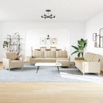 Casa si Gradina - Mobilier - Seturi de mobilier - Seturi living - Set de canapele cu taburet, 4 piese, crem, textil - Infinity.ro