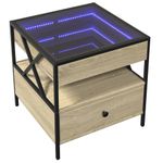Casa si Gradina - Mobilier - Mese si birouri - Masute de cafea - Masuta de cafea cu LED infinity, stejar sonoma, 50x50x51 cm - Infinity.ro
