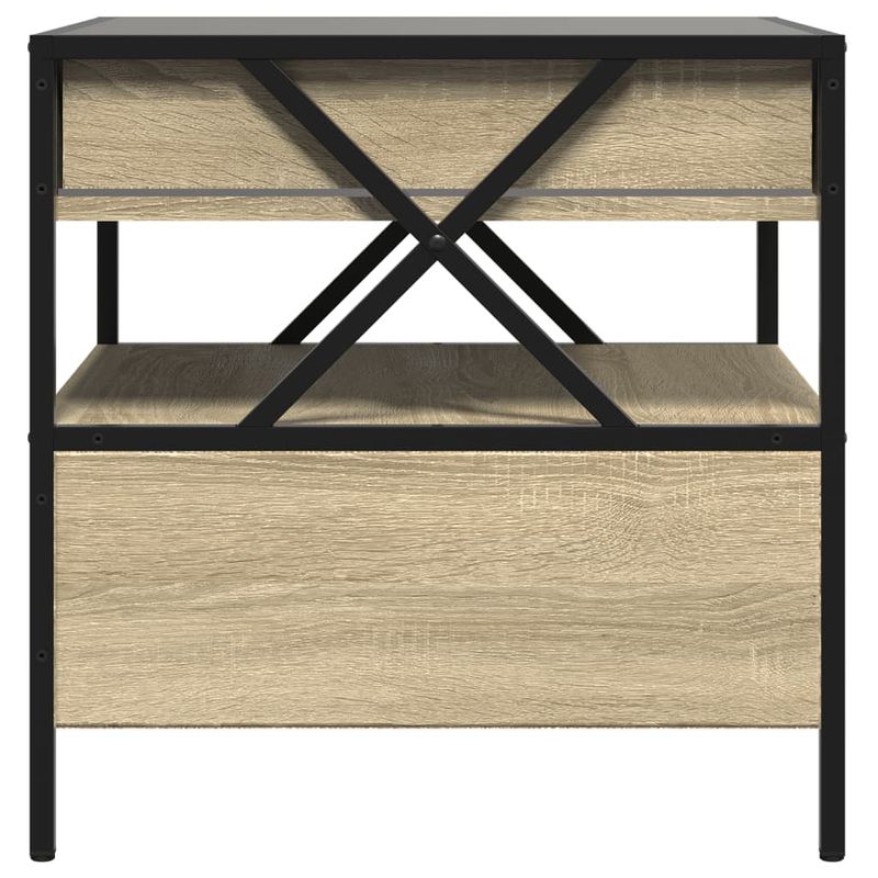 Casa si Gradina - Mobilier - Mese si birouri - Masute de cafea - Masuta de cafea cu LED infinity, stejar sonoma, 50x50x51 cm - Infinity.ro