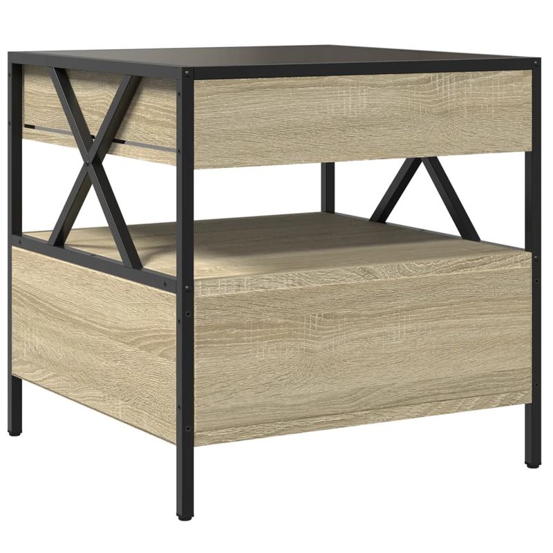 Casa si Gradina - Mobilier - Mese si birouri - Masute de cafea - Masuta de cafea cu LED infinity, stejar sonoma, 50x50x51 cm - Infinity.ro