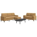 Casa si Gradina - Mobilier - Seturi de mobilier - Seturi living - Set de canapele cu perne/rulouri, 3 piese, maro, catifea - Infinity.ro