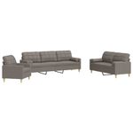 Casa si Gradina - Mobilier - Seturi de mobilier - Seturi living - Set de canapele cu perne, 3 piese, gri taupe, textil - Infinity.ro