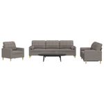 Casa si Gradina - Mobilier - Seturi de mobilier - Seturi living - Set de canapele cu perne, 3 piese, gri taupe, textil - Infinity.ro