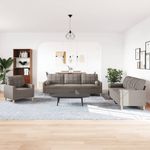 Casa si Gradina - Mobilier - Seturi de mobilier - Seturi living - Set de canapele cu perne, 3 piese, gri taupe, textil - Infinity.ro