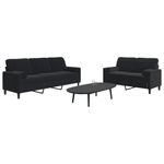 Casa si Gradina - Mobilier - Seturi de mobilier - Seturi living - Set de canapele cu perne/rulouri, 2 piese, negru, catifea - Infinity.ro