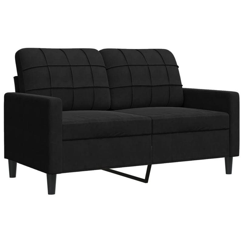 Casa si Gradina - Mobilier - Seturi de mobilier - Seturi living - Set de canapele cu perne/rulouri, 2 piese, negru, catifea - Infinity.ro