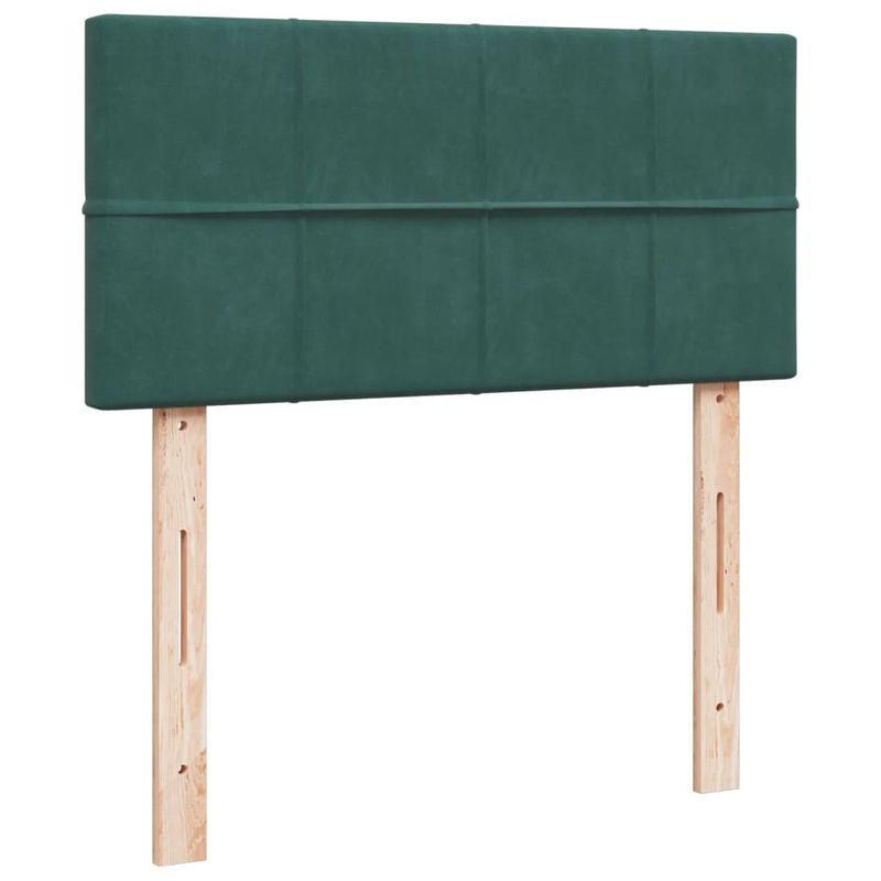 Casa si Gradina - Mobilier - Paturi si accesorii - Paturi - Pat box spring cu saltea, verde inchis, 100x200 cm, catifea - Infinity.ro