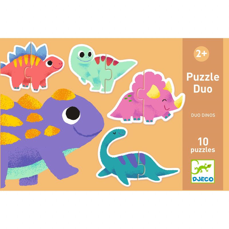 Jucarii, Copii si Bebe - Jucarii si jocuri - Jocuri si puzzle - Puzzle - Puzzle duo Micii Dinozauri, Djeco - Infinity.ro