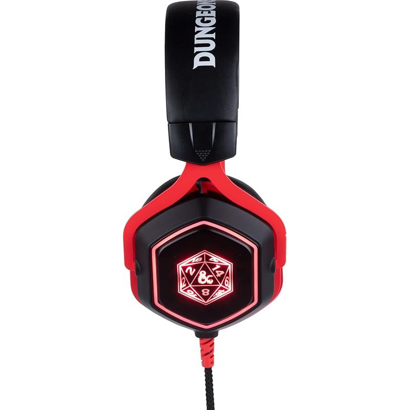 PC, gaming si accesorii - Gaming - Accesorii gaming - Controlere, Volane si Casti gaming - Casti gaming, Konix, Dungeons&Dragons, rosu/negru - Infinity.ro