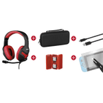 PC, gaming si accesorii - Gaming - Accesorii gaming - Controlere, Volane si Casti gaming - Pachet pentru gaming, Konix Mythic Nintendo Switch, negru/rosu - Infinity.ro