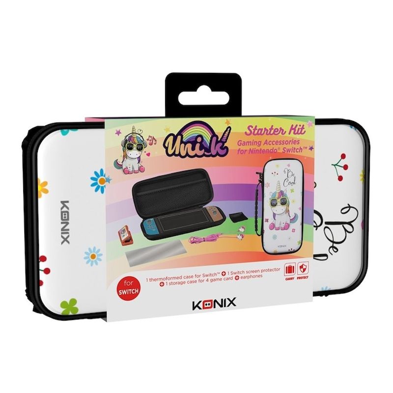 PC, gaming si accesorii - Gaming - Accesorii gaming - Controlere, Volane si Casti gaming - Set gaming pentru Nintendo Switch, Konix, Unik Be Cool, 5 piese, multicolor - Infinity.ro