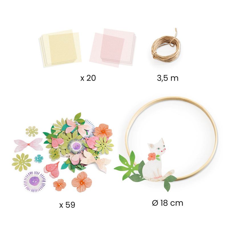 Jucarii, Copii si Bebe - Jucarii si jocuri - Jucarii & jocuri educative - Seturi de artizanat - Joc creativ DIY Coronita cu flori Dalia, Djeco - Infinity.ro