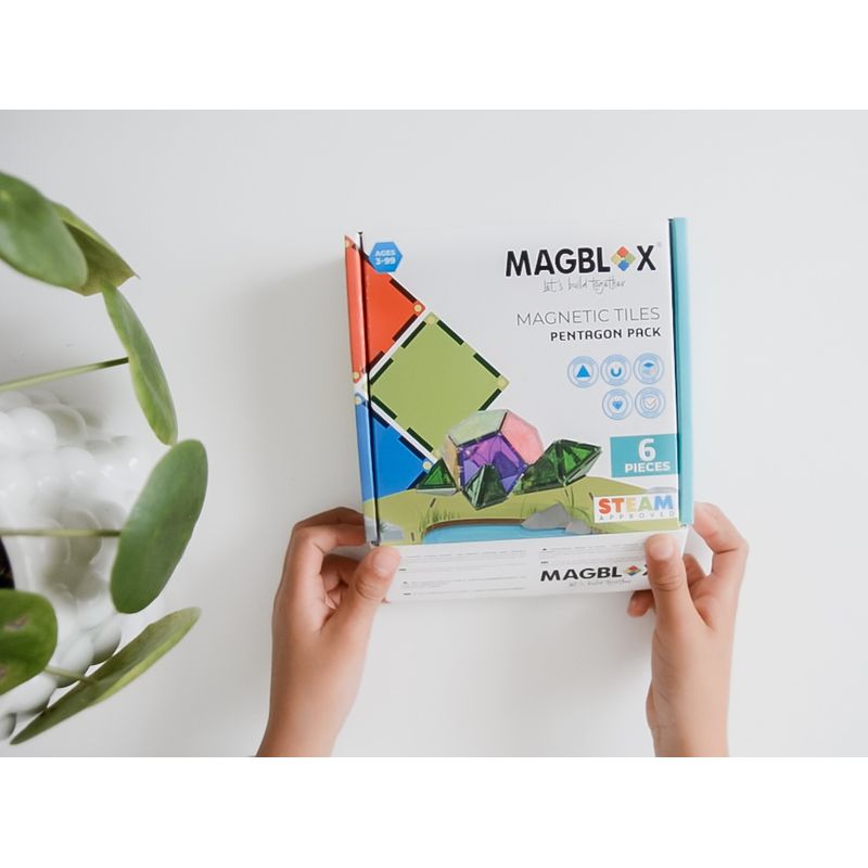 Jucarii, Copii si Bebe - Jucarii si jocuri - Seturi de constructie si cuburi - Seturi de constructie - Set magnetic Magblox - 6 piese magnetice pentagon pentru constructie - Infinity.ro