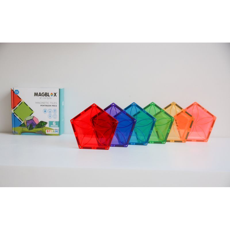 Jucarii, Copii si Bebe - Jucarii si jocuri - Seturi de constructie si cuburi - Seturi de constructie - Set magnetic Magblox - 6 piese magnetice pentagon pentru constructie - Infinity.ro