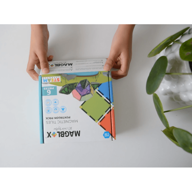Jucarii, Copii si Bebe - Jucarii si jocuri - Seturi de constructie si cuburi - Seturi de constructie - Set magnetic Magblox - 6 piese magnetice pentagon pentru constructie - Infinity.ro