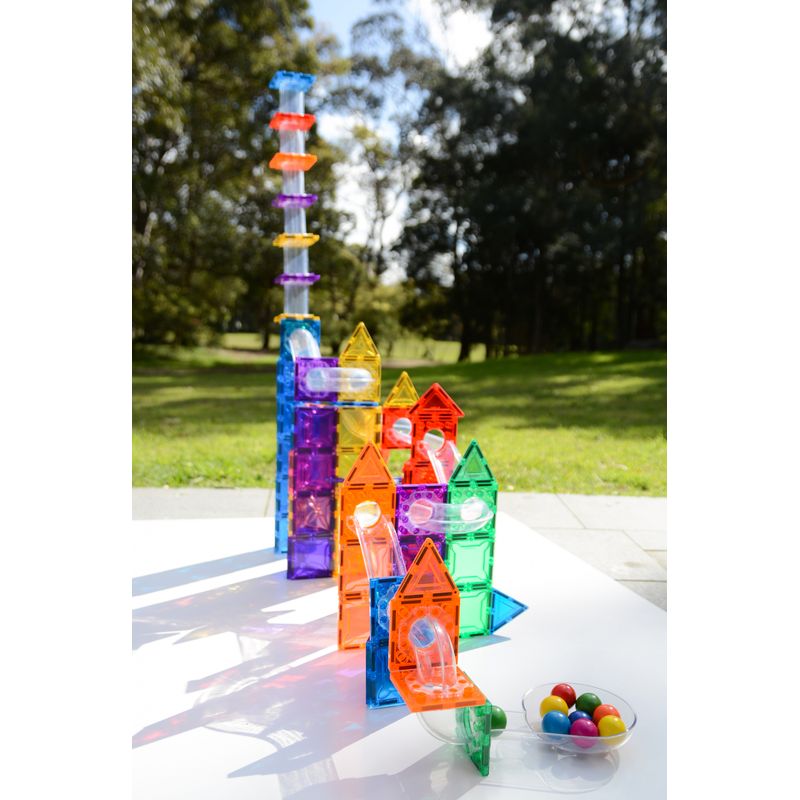 Jucarii, Copii si Bebe - Jucarii si jocuri - Seturi de constructie si cuburi - Seturi de constructie - Set magnetic Magblox - 98 piese, circuit cu bile - Magbrix Marble Run - Infinity.ro
