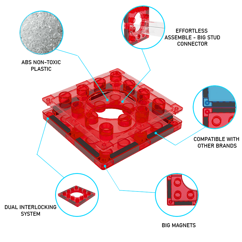 Jucarii, Copii si Bebe - Jucarii si jocuri - Seturi de constructie si cuburi - Seturi de constructie - Set magnetic Magblox - 98 piese, circuit cu bile - Magbrix Marble Run - Infinity.ro