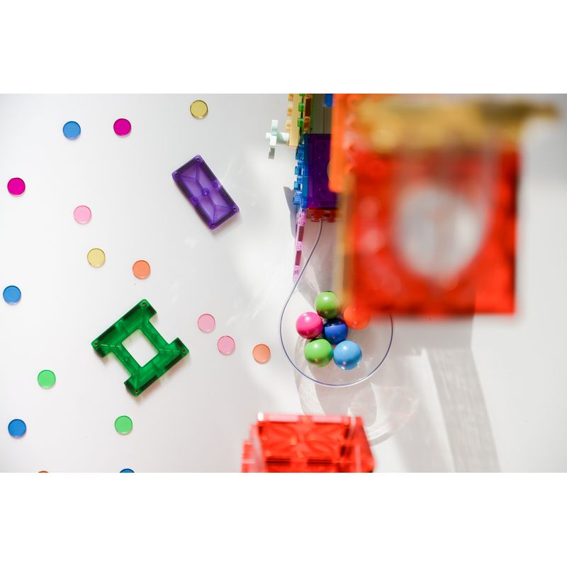 Jucarii, Copii si Bebe - Jucarii si jocuri - Seturi de constructie si cuburi - Seturi de constructie - Set magnetic Magblox - 98 piese, circuit cu bile - Magbrix Marble Run - Infinity.ro